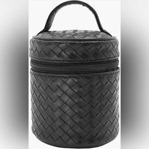 Black Cylinder Woven Pouch
